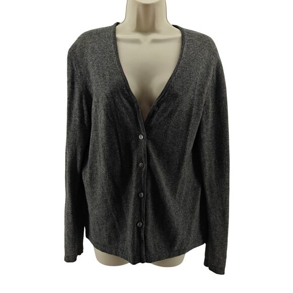 Vintage Donnkenny Cashmere V Neck Cardigan Gray Womens Medium - Picture 1 of 5